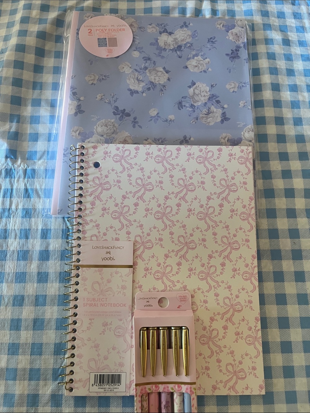 LoveShackFancy x Yoobi Pink Floral Notebook & Blue Floral Folder Set PRICE FIRM